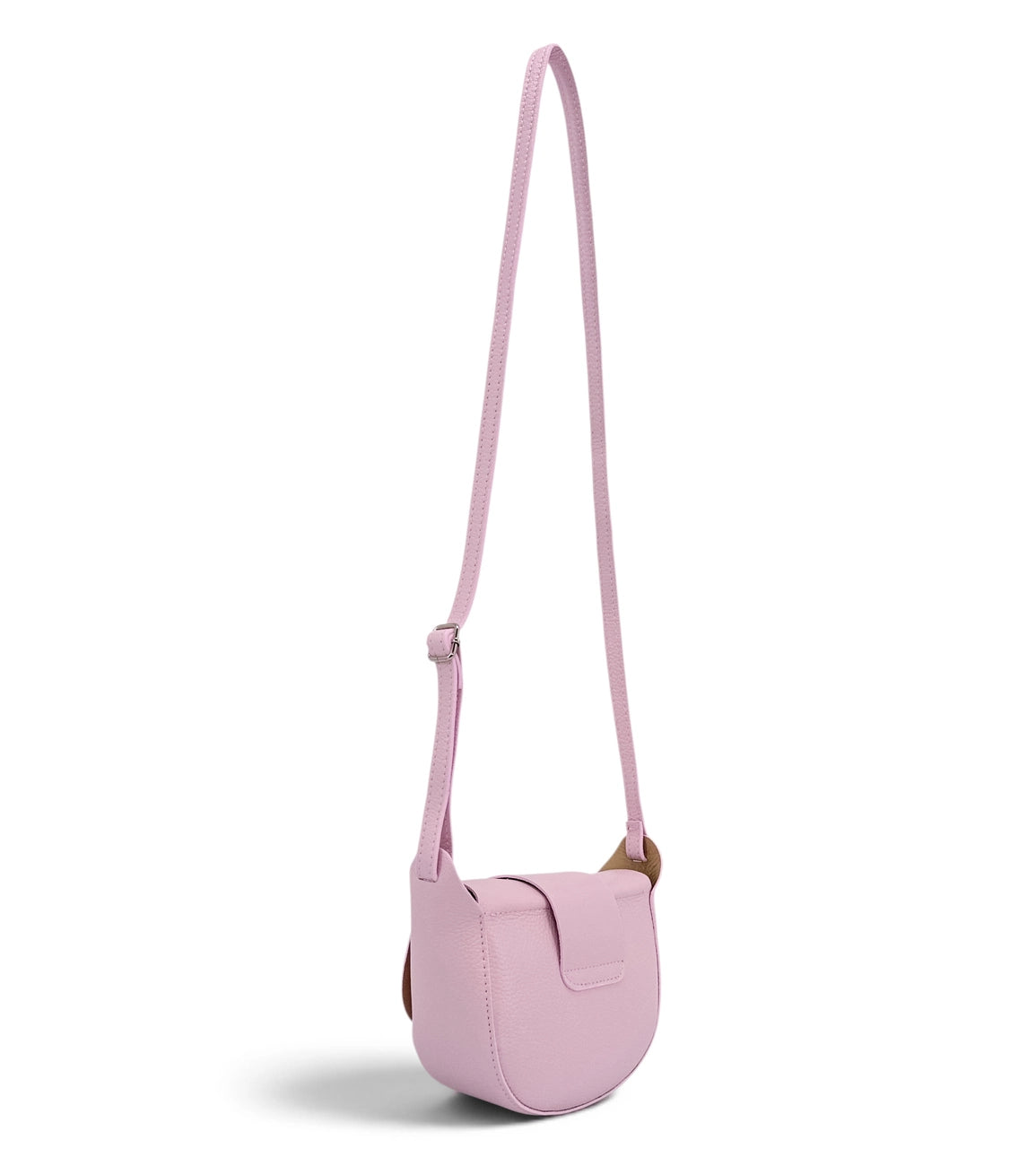 Mini-Kuriertasche aus genarbtem Leder LOLLY Pastellrosa