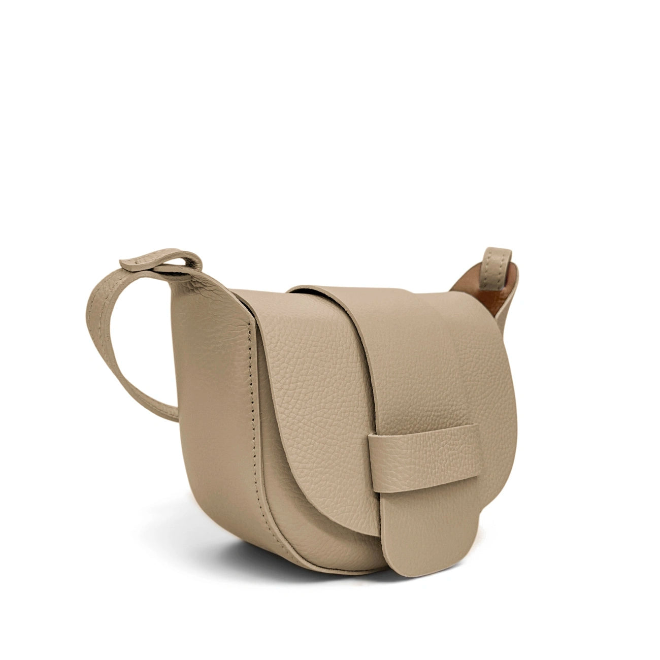 Mini sac besace en cuir grainé LOLLY Taupe
