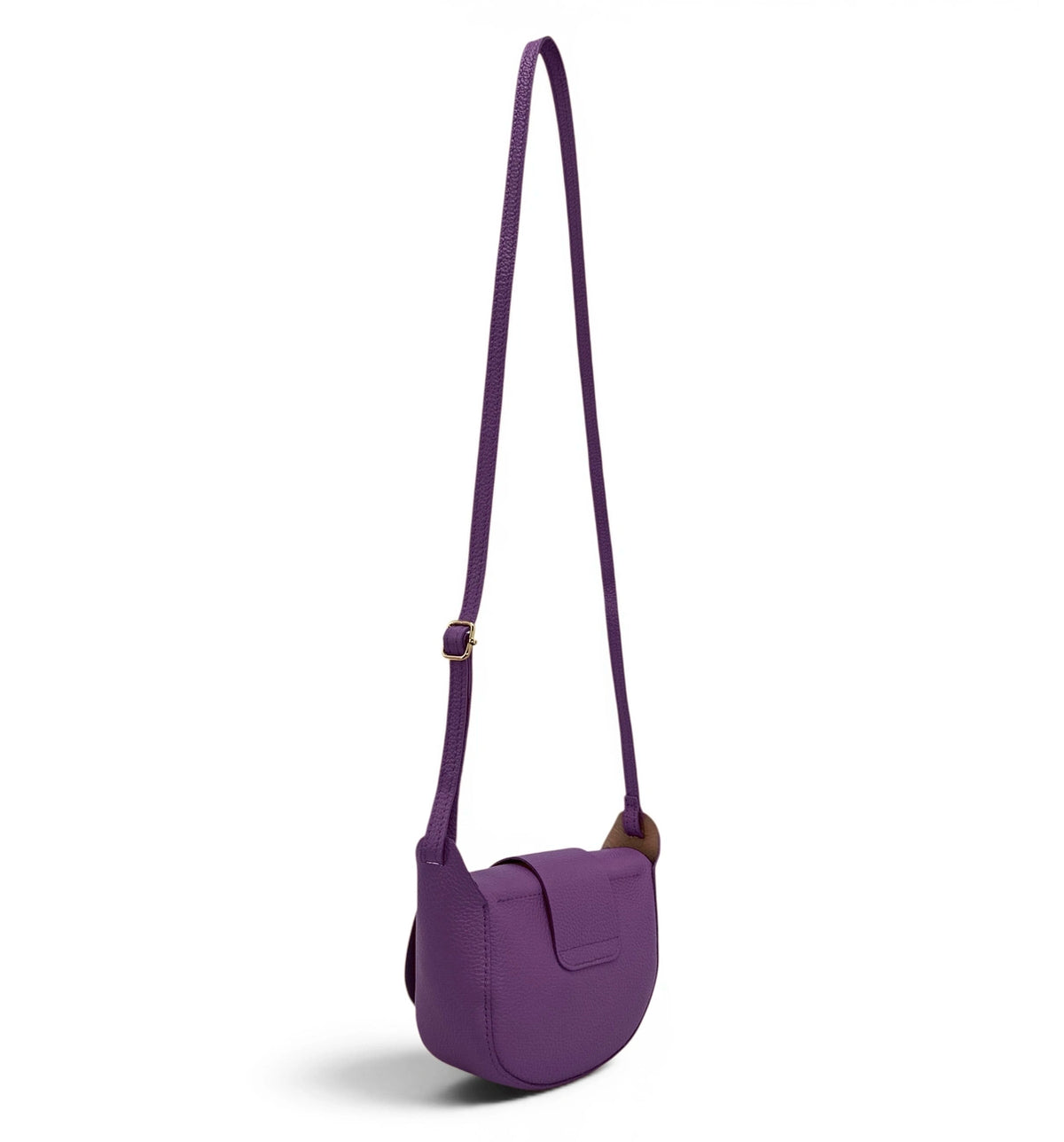 Mini-Kuriertasche aus genarbtem Leder LOLLY Violett