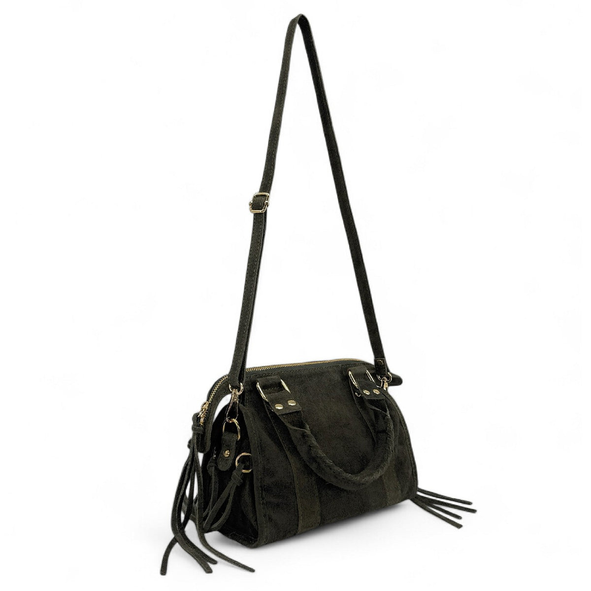 Mini-Tasche aus Wildleder STORM SUEDE MINI Dunkelkhaki