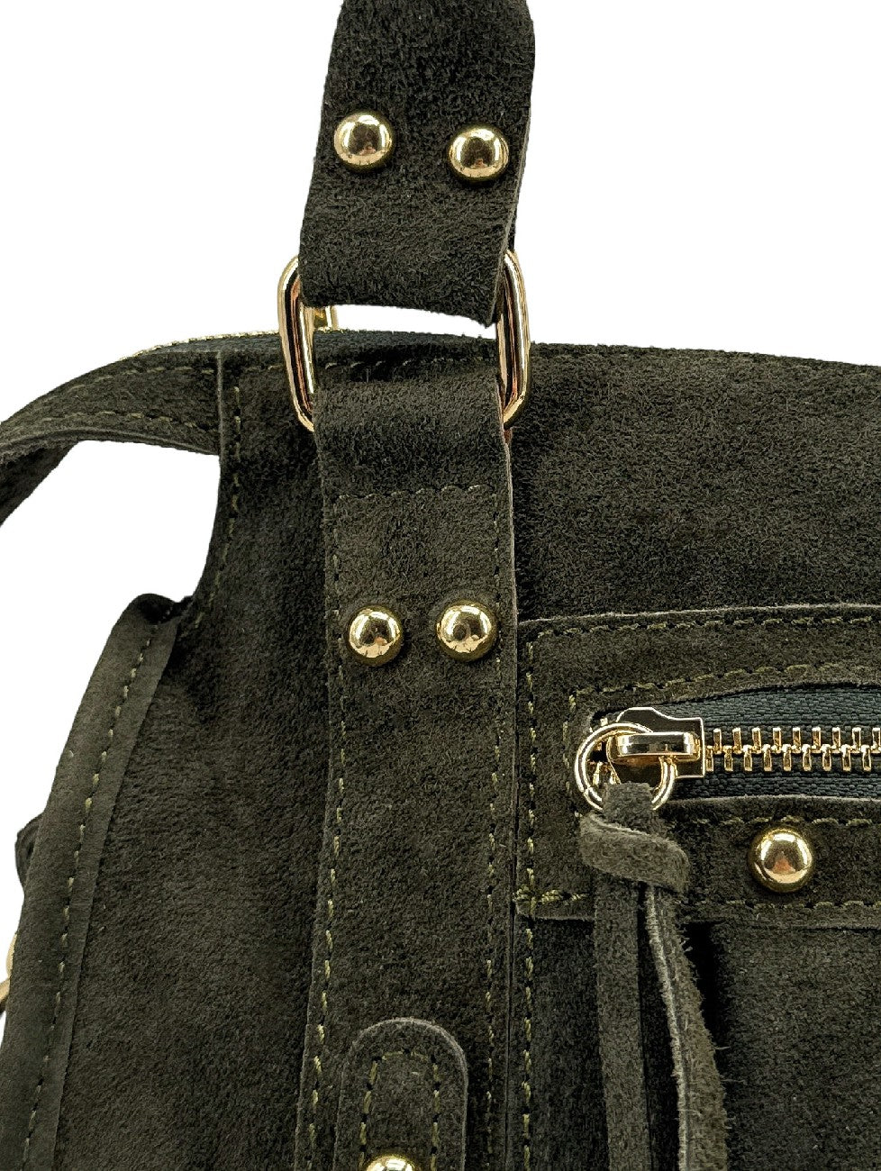 Mini-Tasche aus Wildleder STORM SUEDE MINI Dunkelkhaki