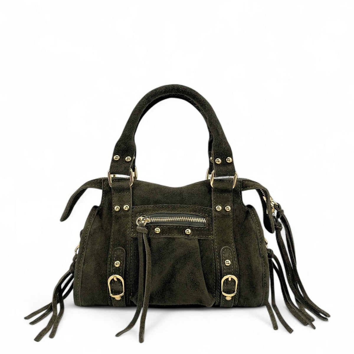 Mini-Tasche aus Wildleder STORM SUEDE MINI Dunkelkhaki