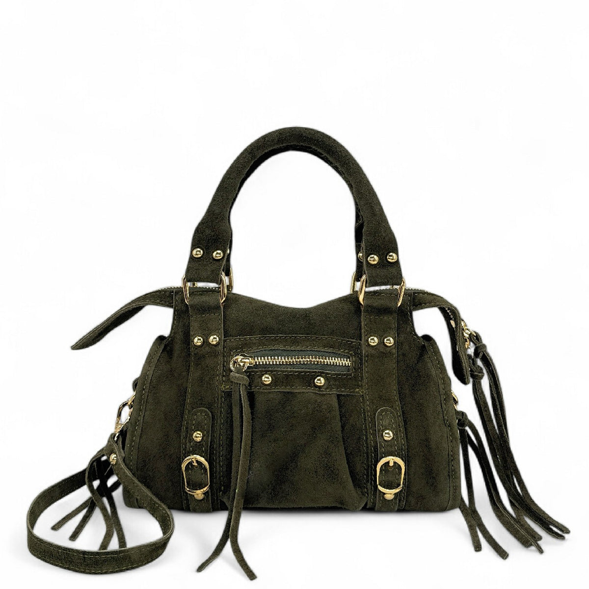 Mini-Tasche aus Wildleder STORM SUEDE MINI Dunkelkhaki