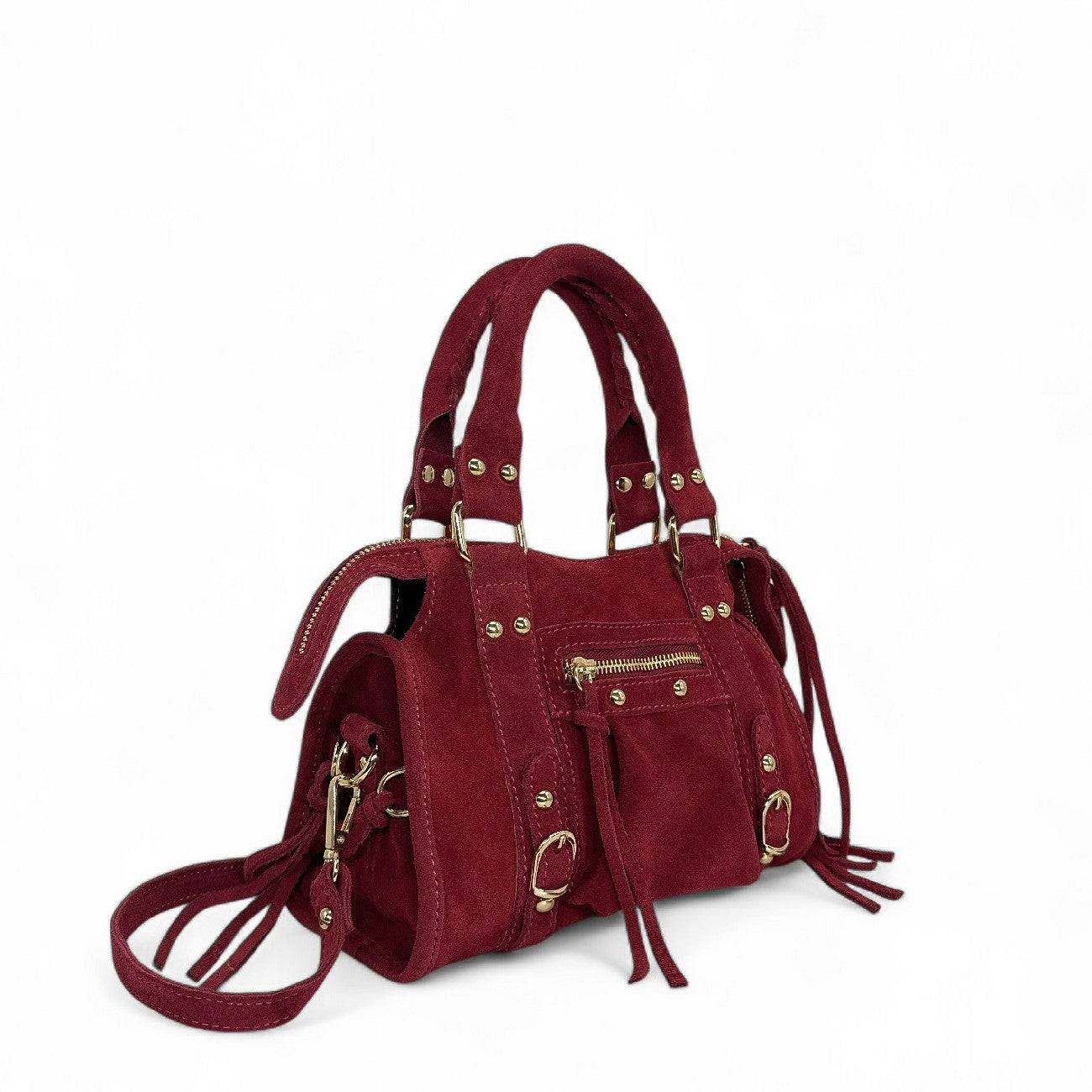 Mini-sac en daim STORM SUEDE NANO Rouge bordeaux