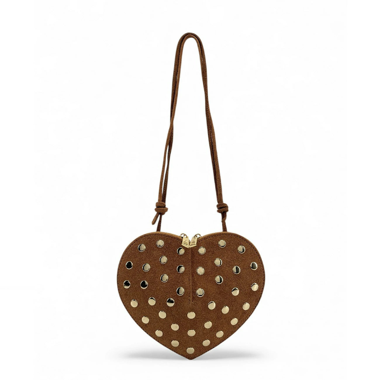 Mini sac bijou en daim C'LOVE Camel foncé
