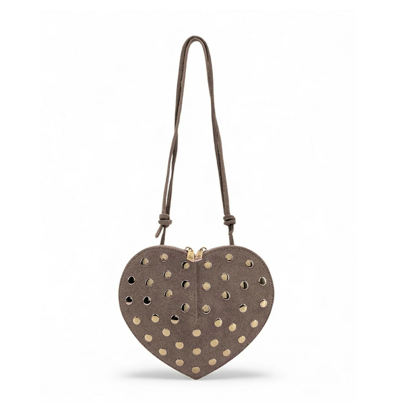Mini sac bijou en daim C'LOVE Taupe foncé