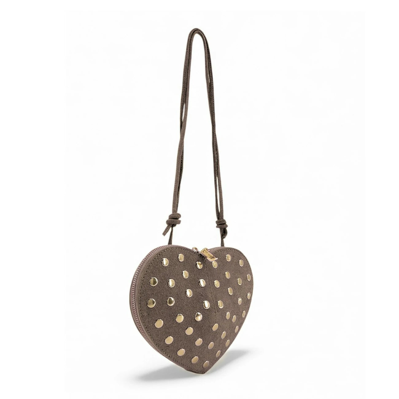 Mini sac bijou en daim C'LOVE Taupe foncé
