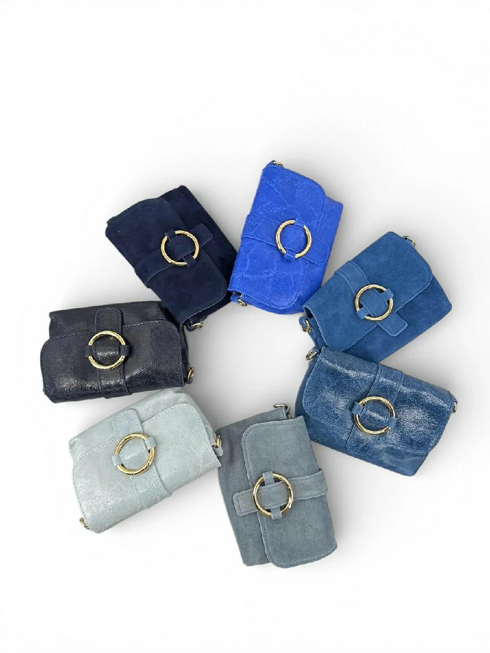 BERLINGOT SUEDE suede micro-bag Pastel blue