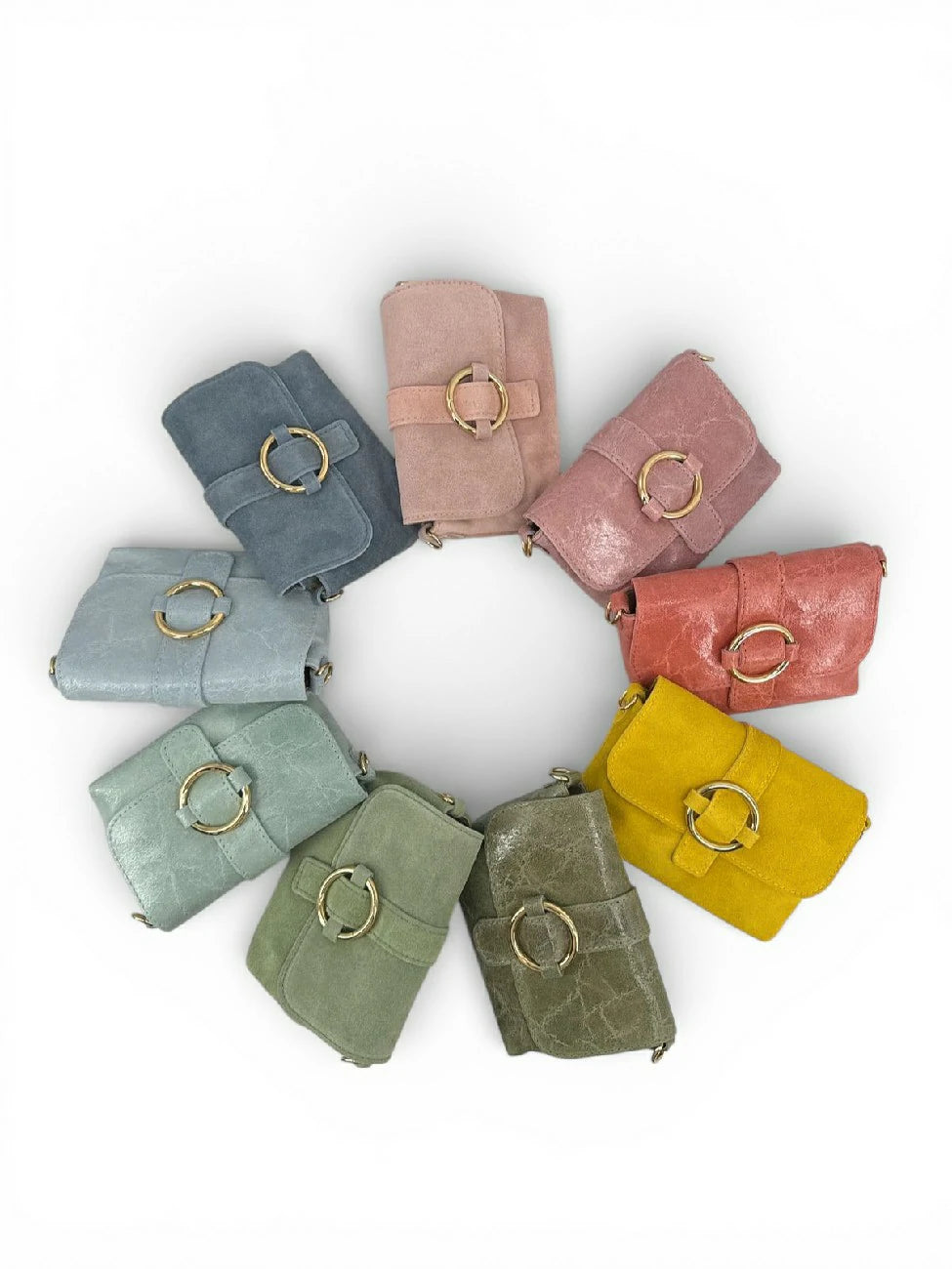 BERLINGOT SUEDE suede micro-bag Pastel blue
