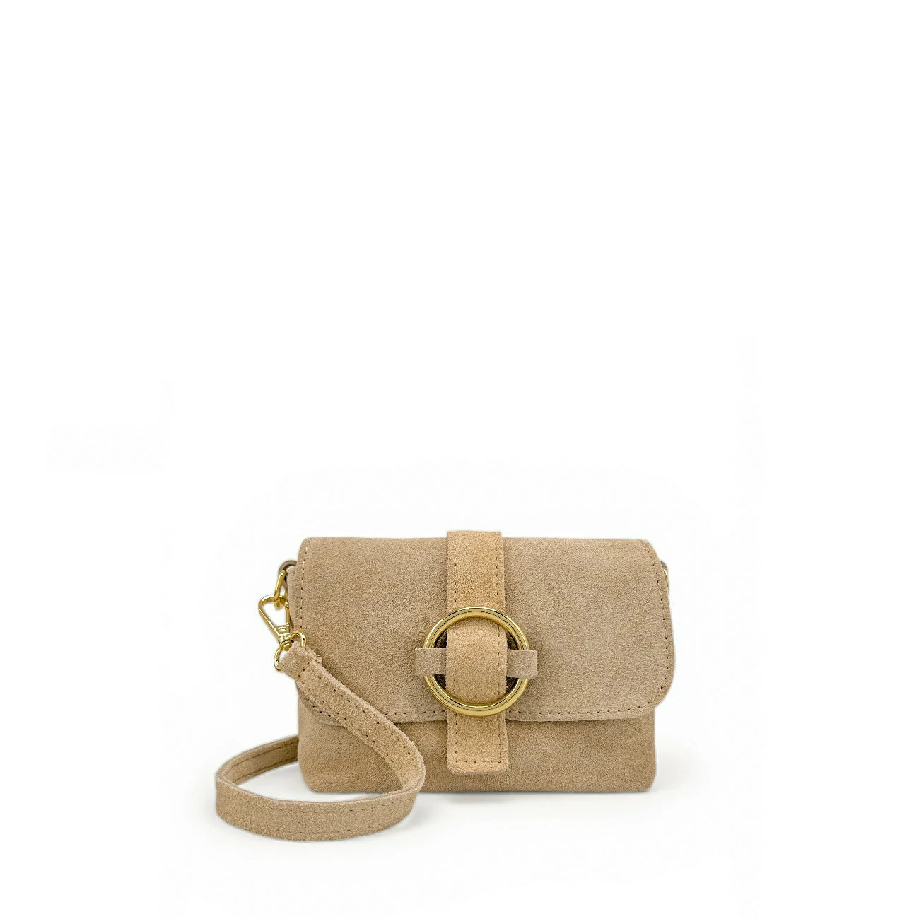 Mini sac en daim LITTLE VERONE SUEDE Beige crème