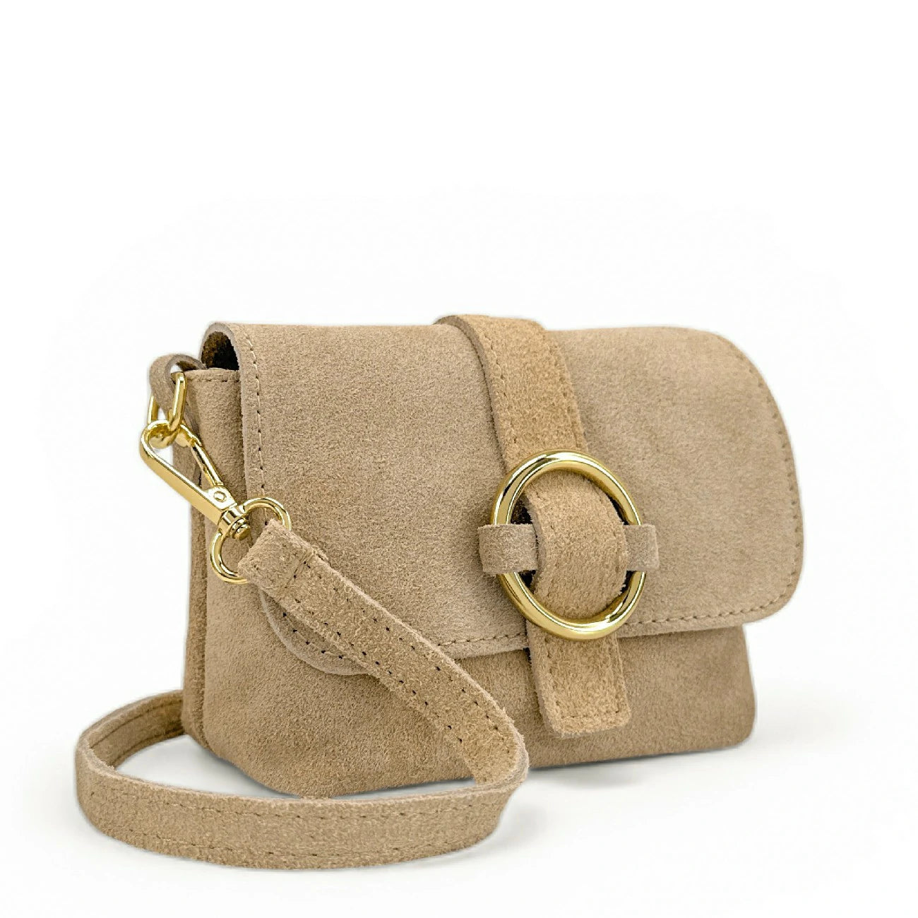 Mini sac en daim LITTLE VERONE SUEDE Beige crème