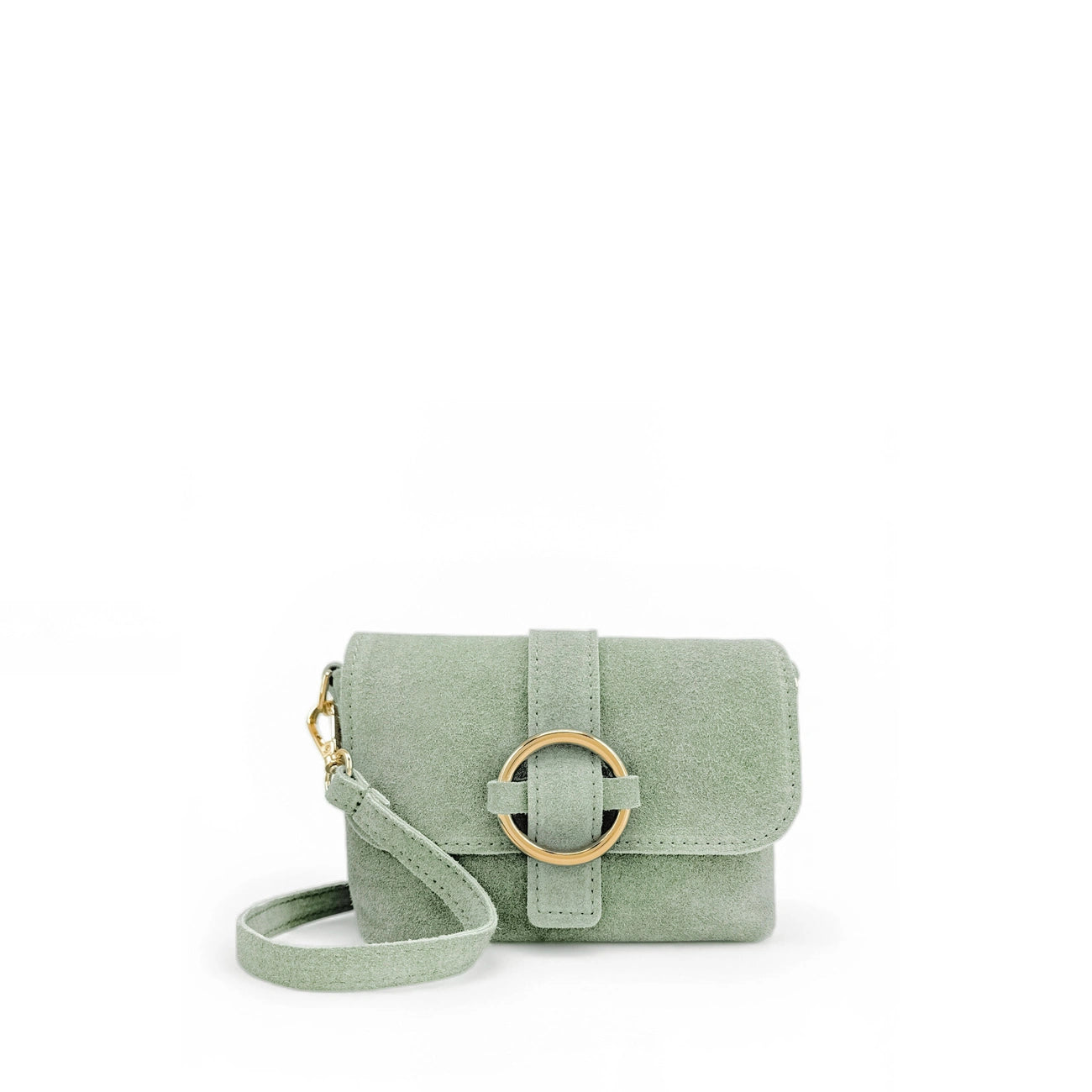 Slad upon bag in suede KENT Rose powder