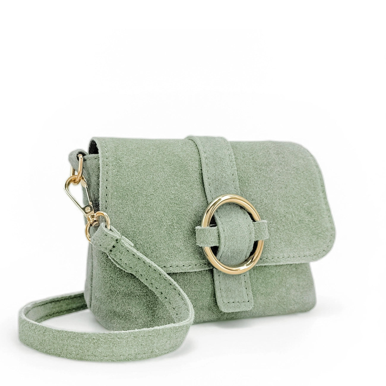 Slad upon bag in suede KENT Rose powder