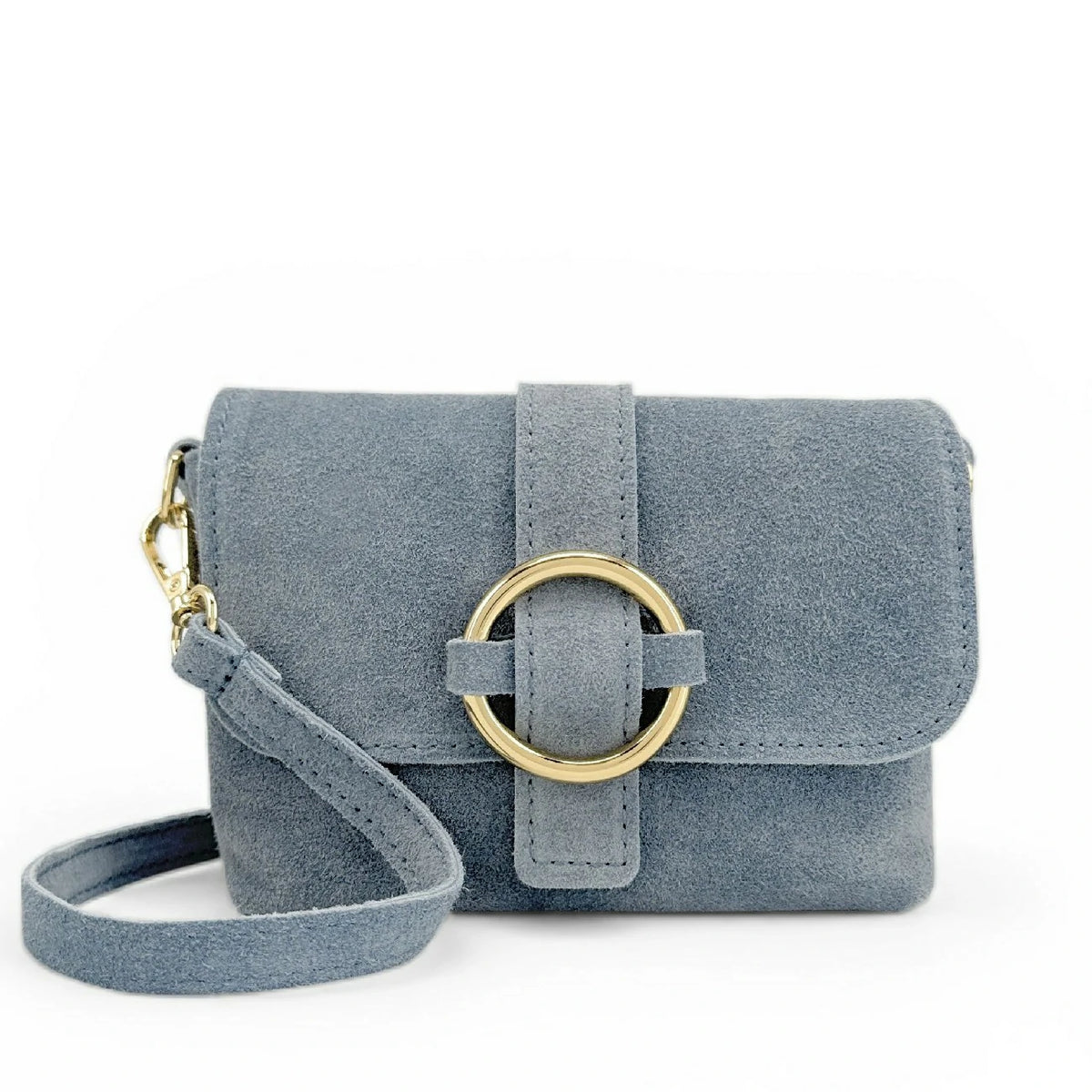 BERLINGOT SUEDE suede micro-bag Pastel blue