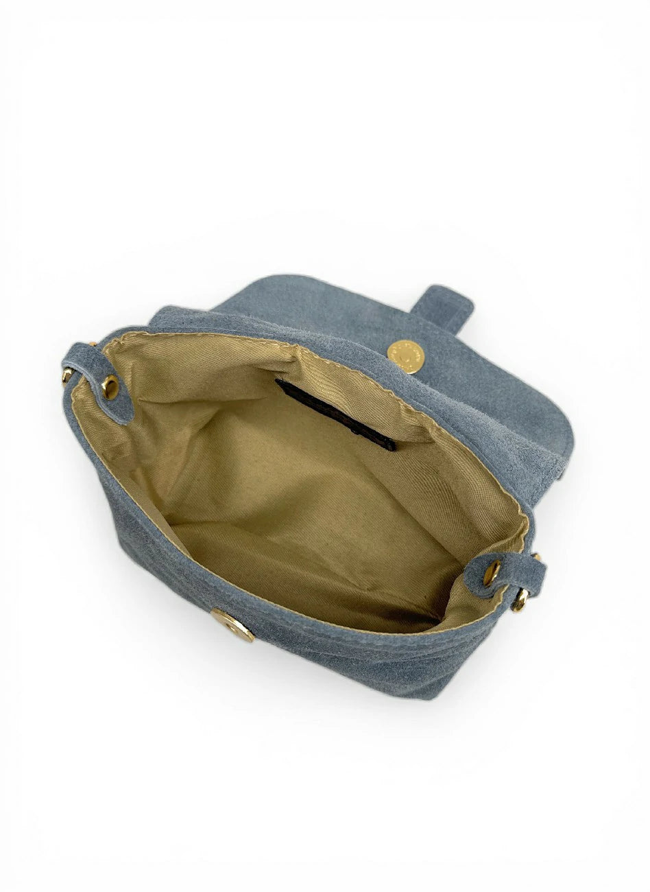 BERLINGOT SUEDE suede micro-bag Pastel blue