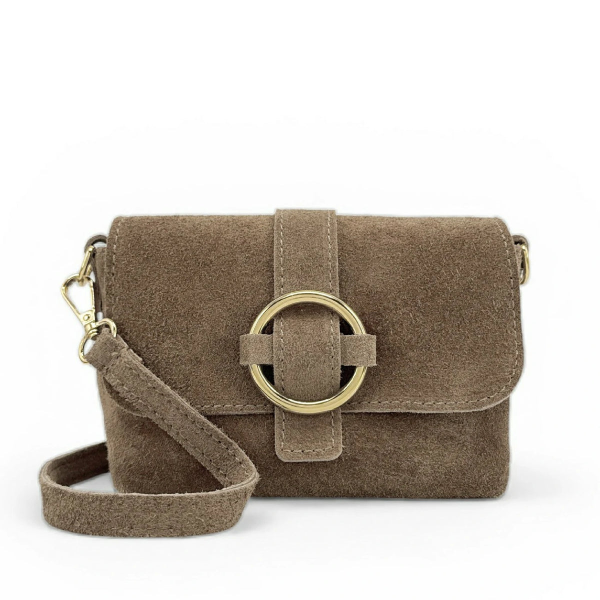 Mini-Tasche aus Wildleder BERLINGOT SUEDE Dunkeltaupe