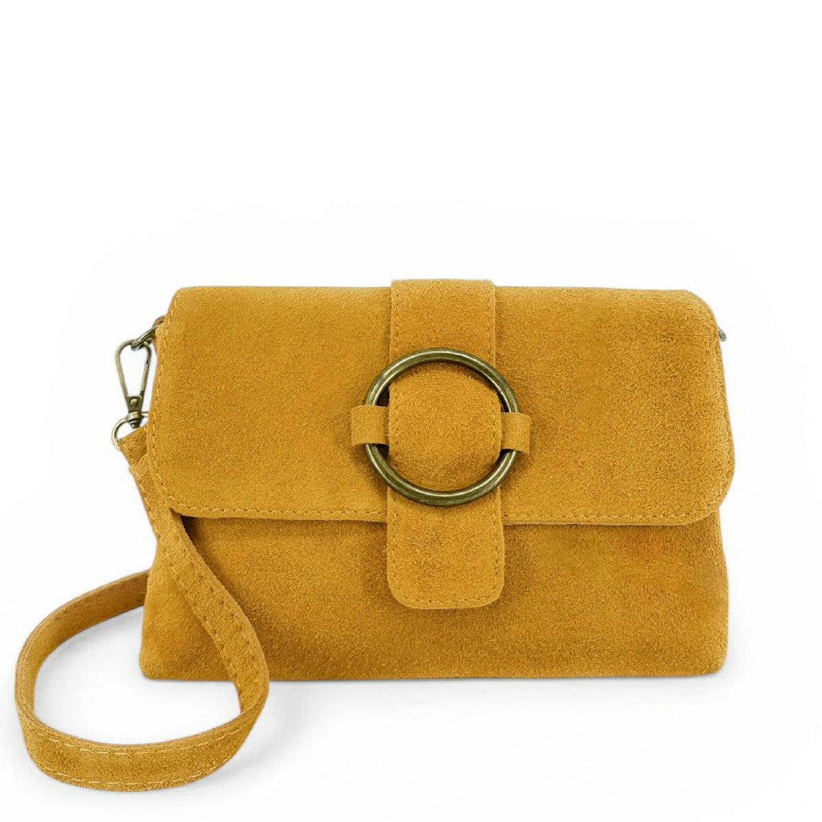 Handtasche aus Wildleder VERONE SUEDE Senfgelb