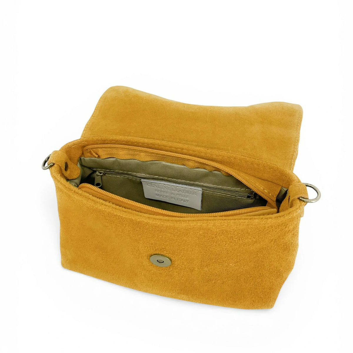 Handtasche aus Wildleder VERONE SUEDE Senfgelb