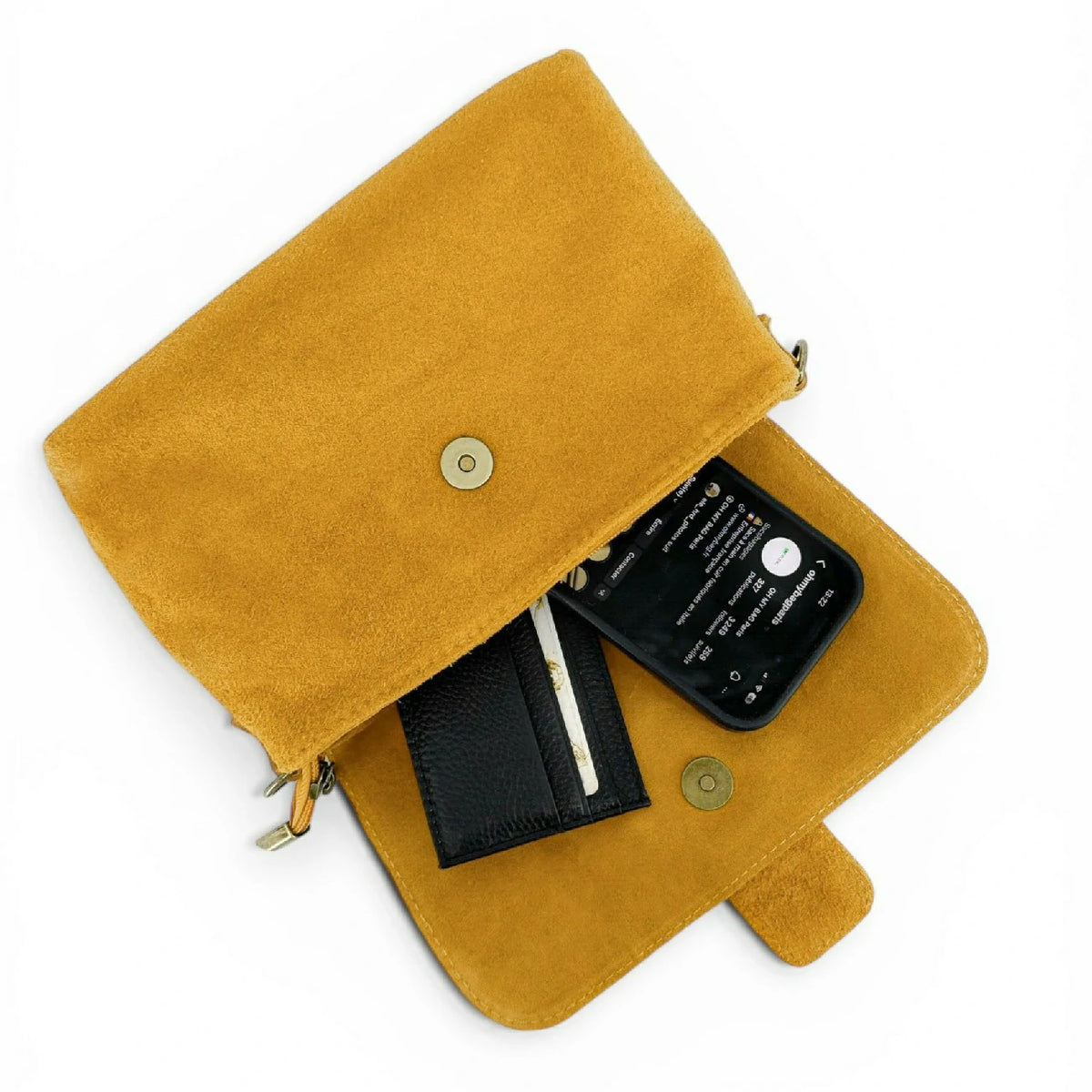 Handtasche aus Wildleder VERONE SUEDE Senfgelb