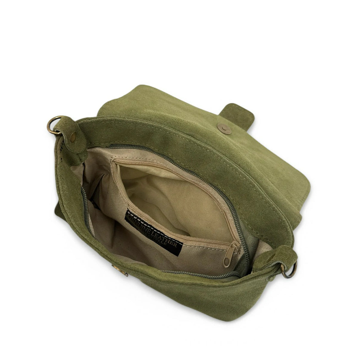 Bolso de mano de ante VERONE SUEDE Caqui