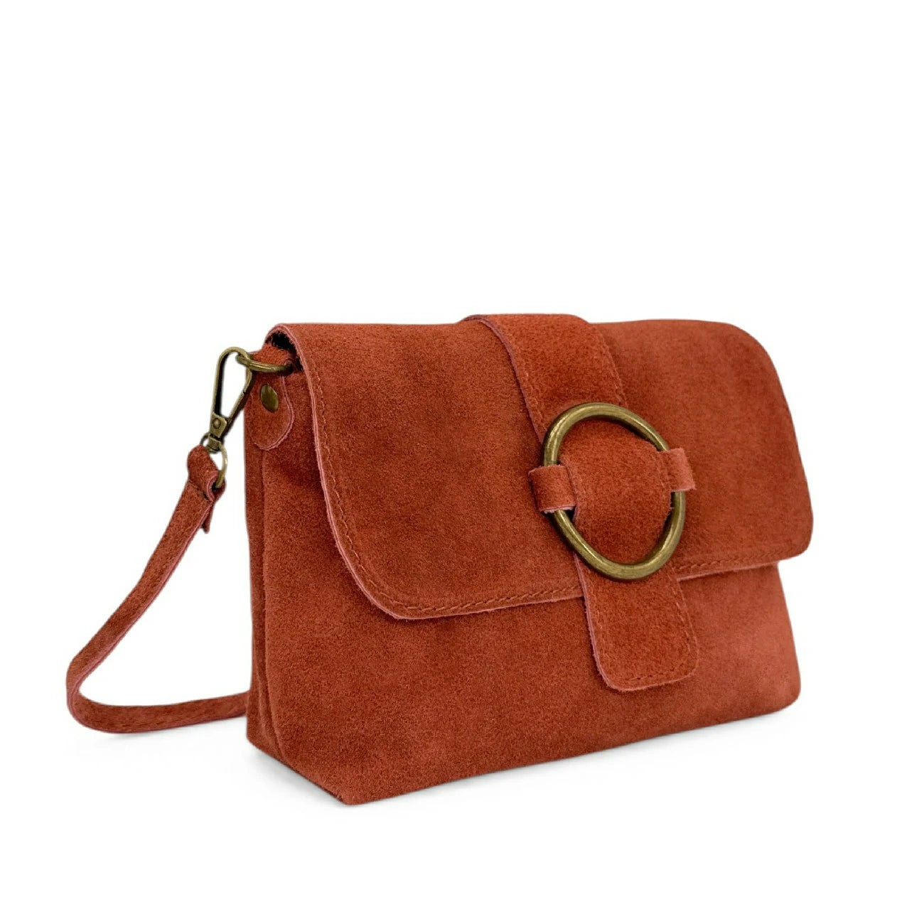 Sac à main en daim VERONE SUEDE Rouge terracotta