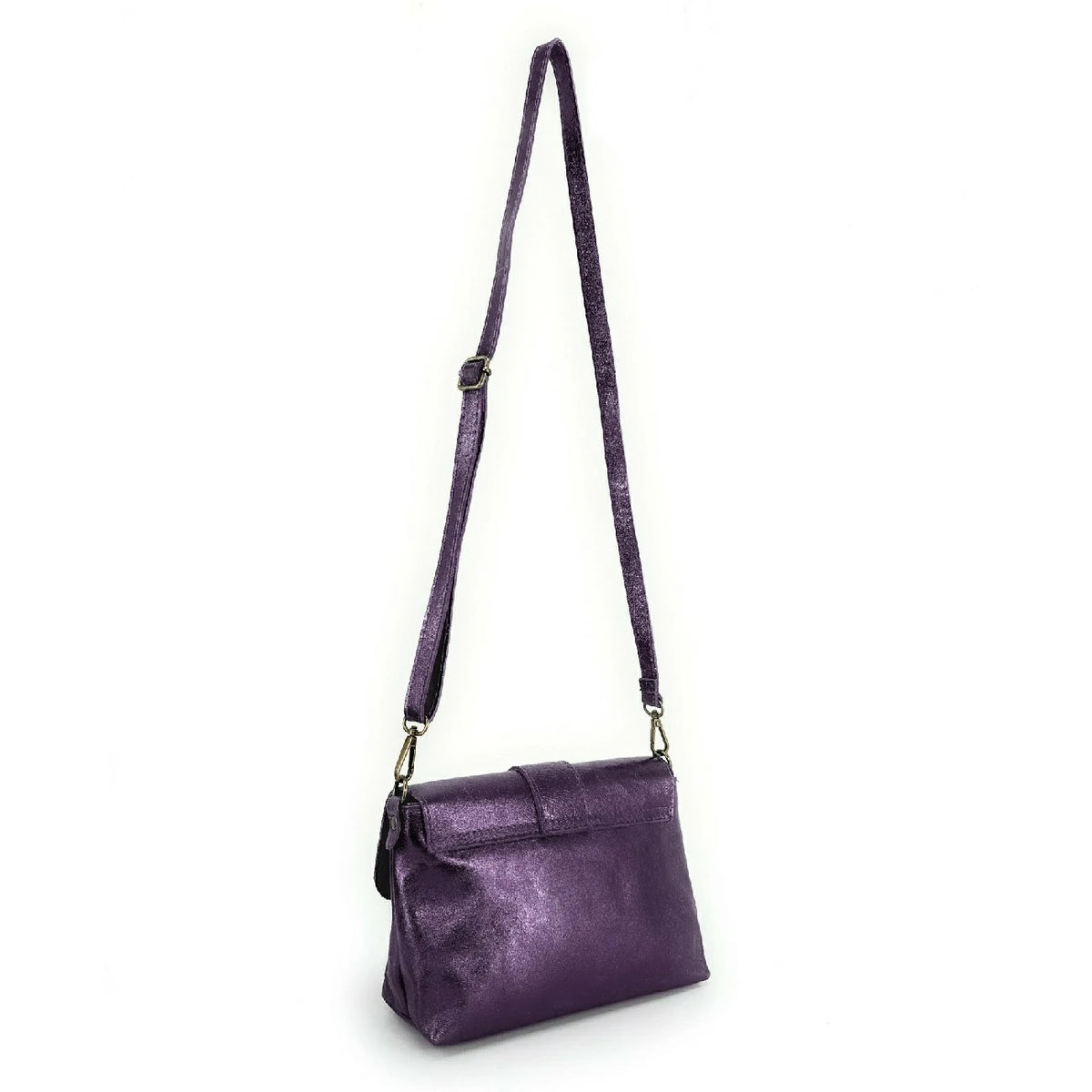 VERONE Iridescent Plum Leather Mini Bag