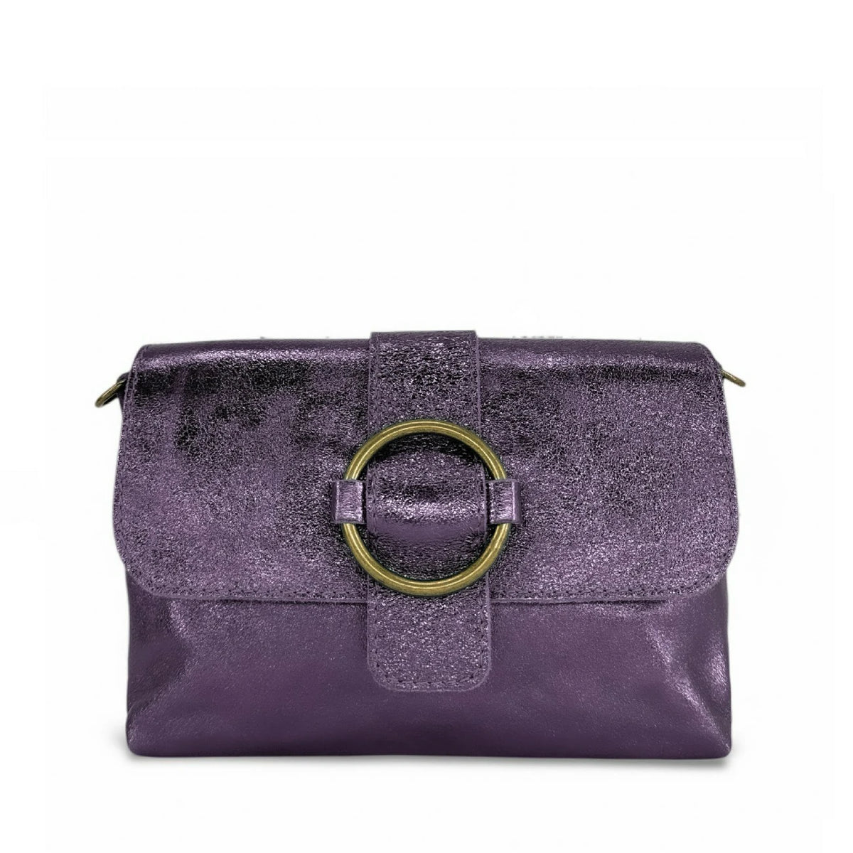 VERONE Iridescent Plum Leather Mini Bag