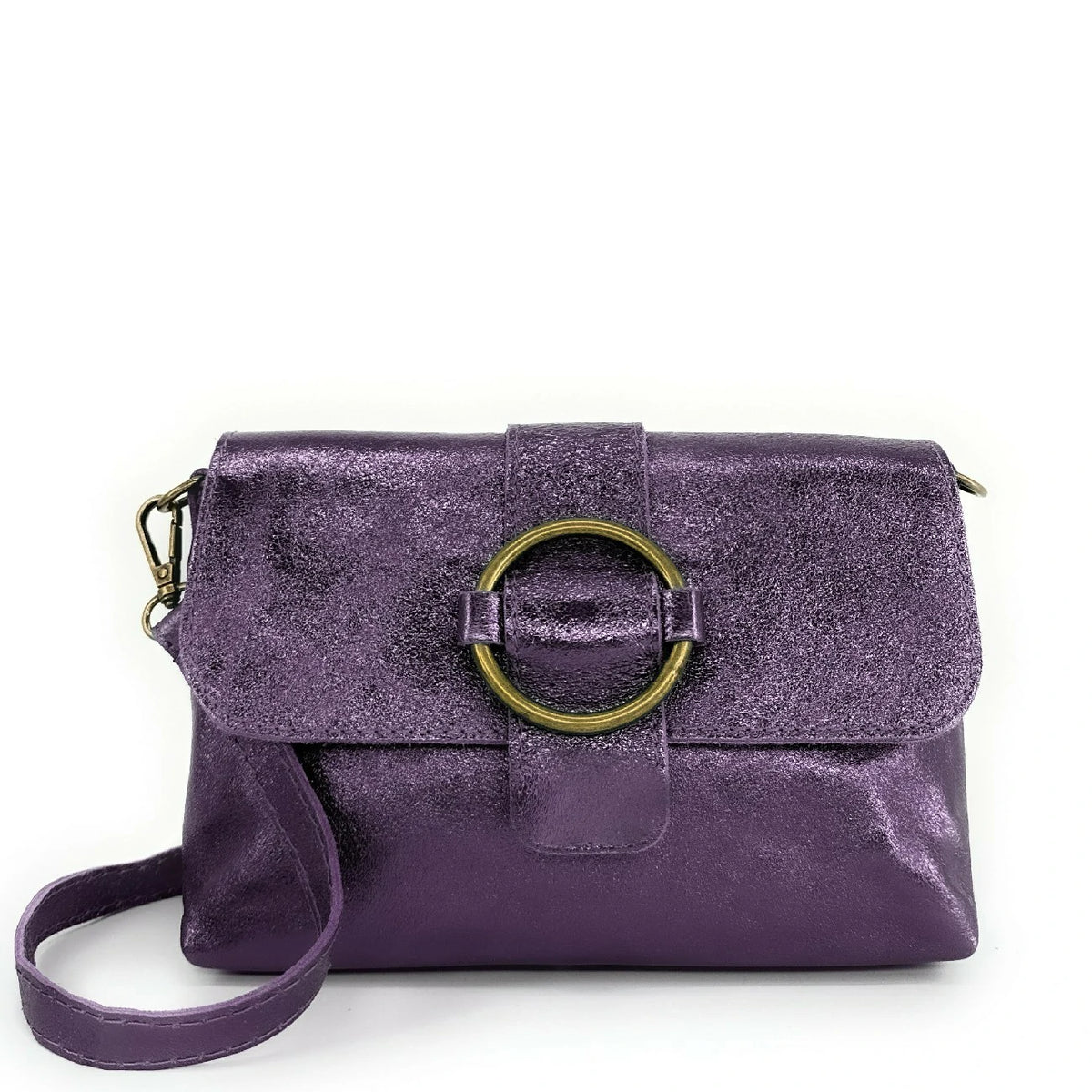 VERONE Iridescent Plum Leather Mini Bag