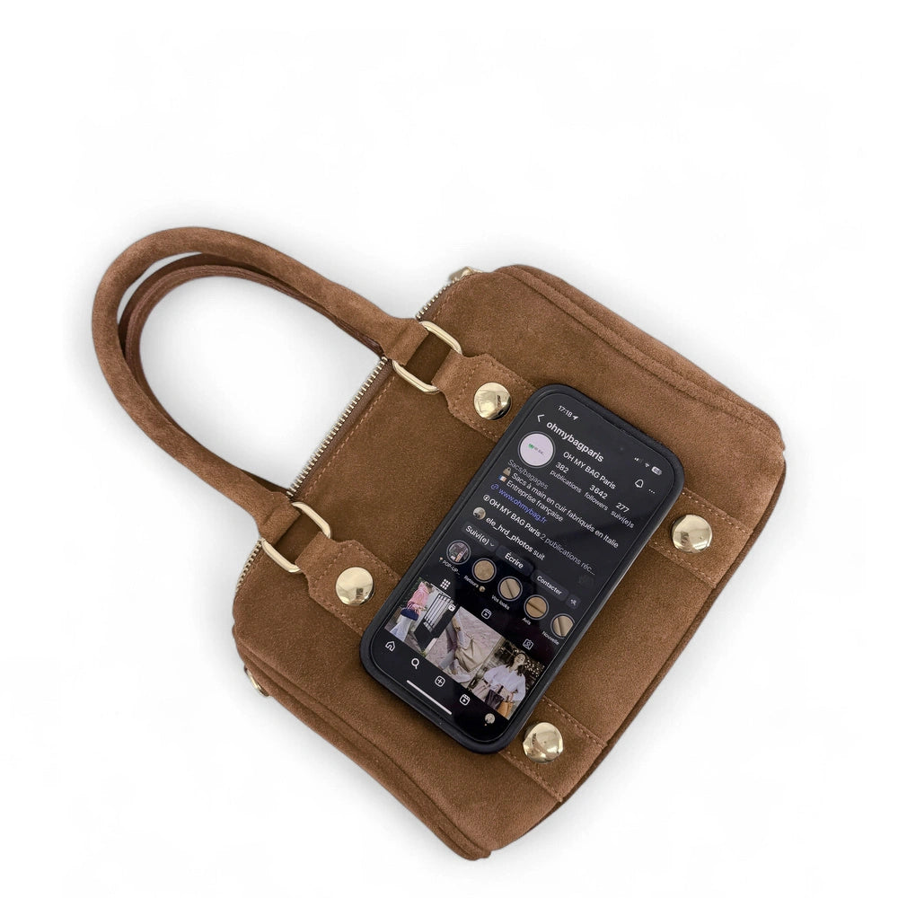 Mini bolso bowling en ante DJODY Topo
