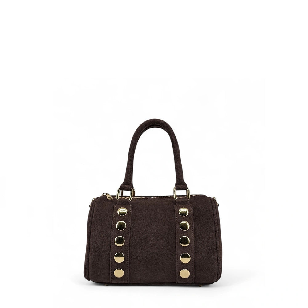 Mini sac bowling en croûte de cuir DJODY Chocolat