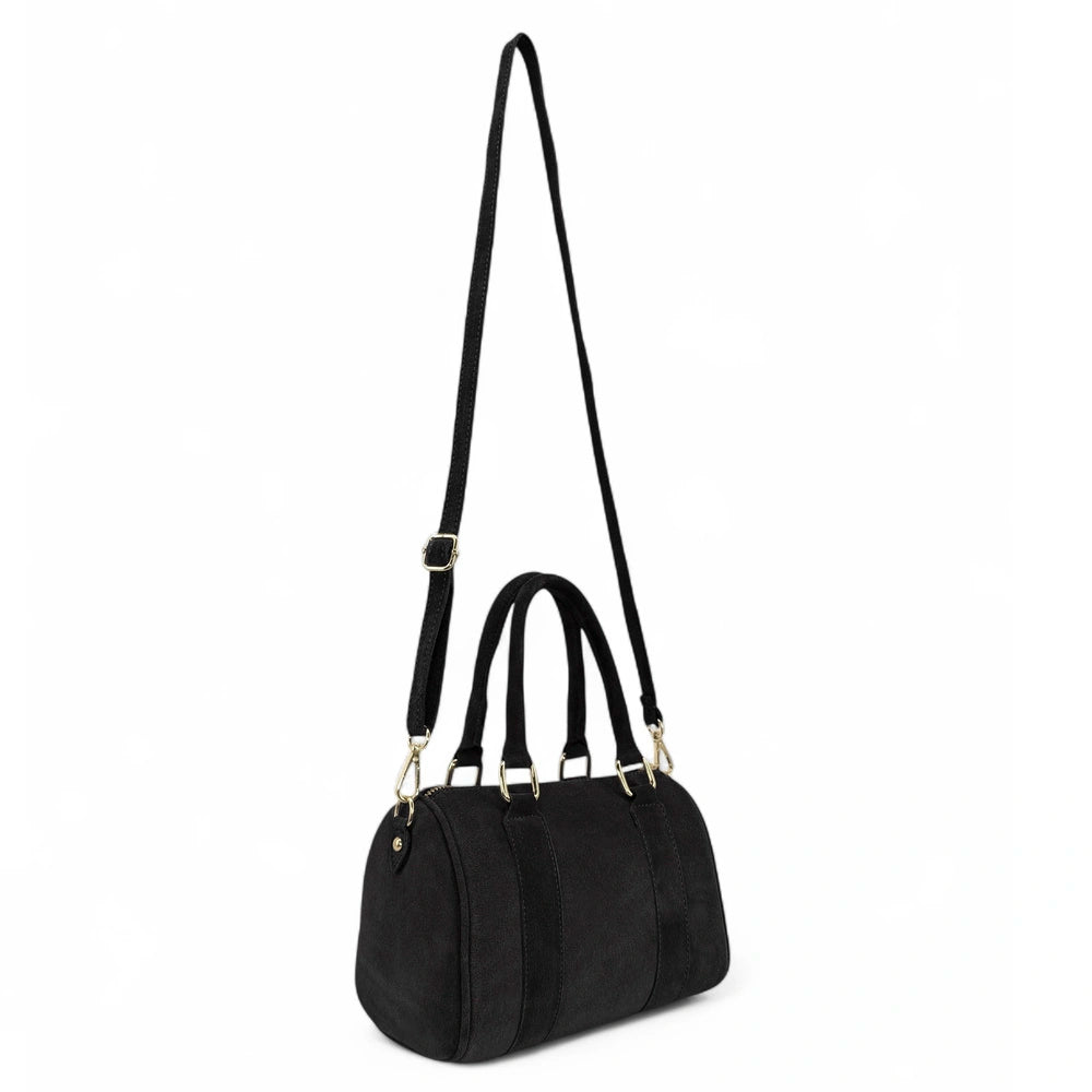 DJODY Bowling-Mini-Tasche aus Wildleder – Schwarz