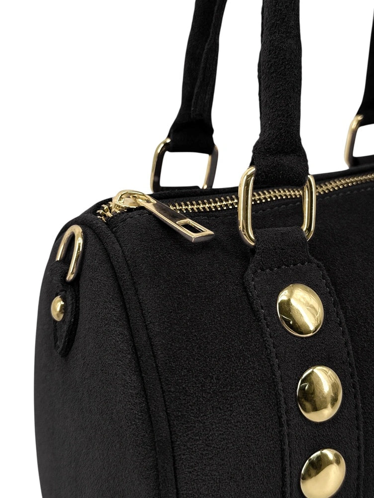 DJODY Bowling-Mini-Tasche aus Wildleder – Schwarz