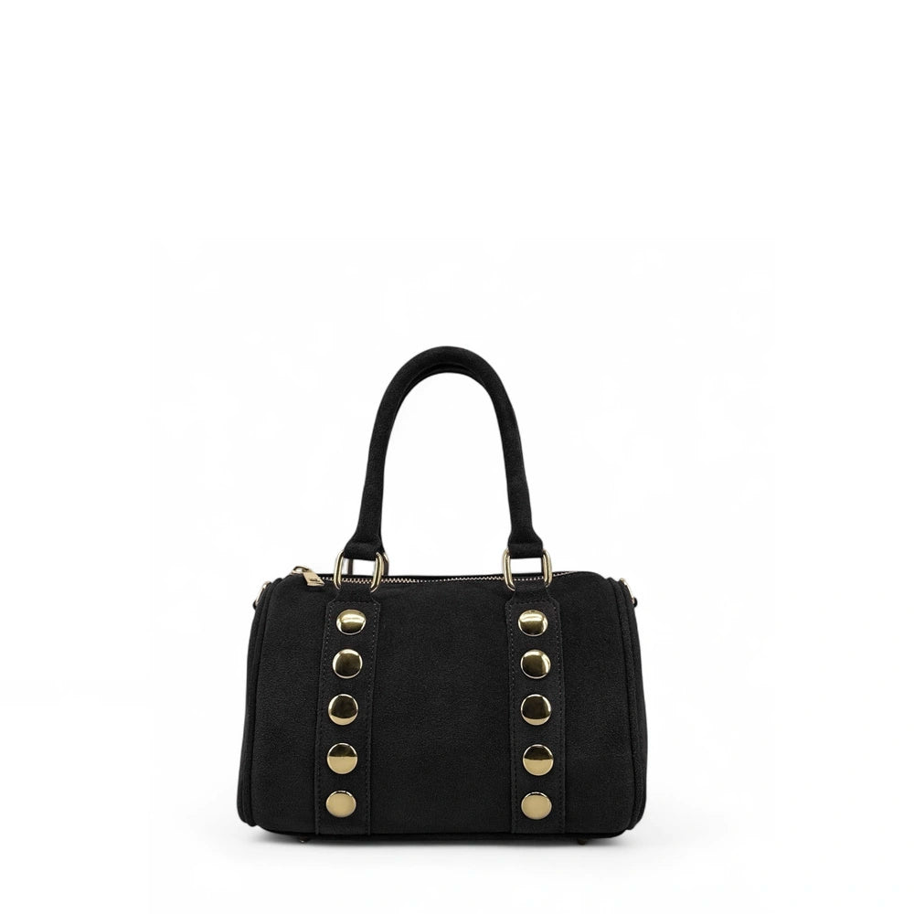 Mini sac bowling en croûte de cuir DJODY Noir