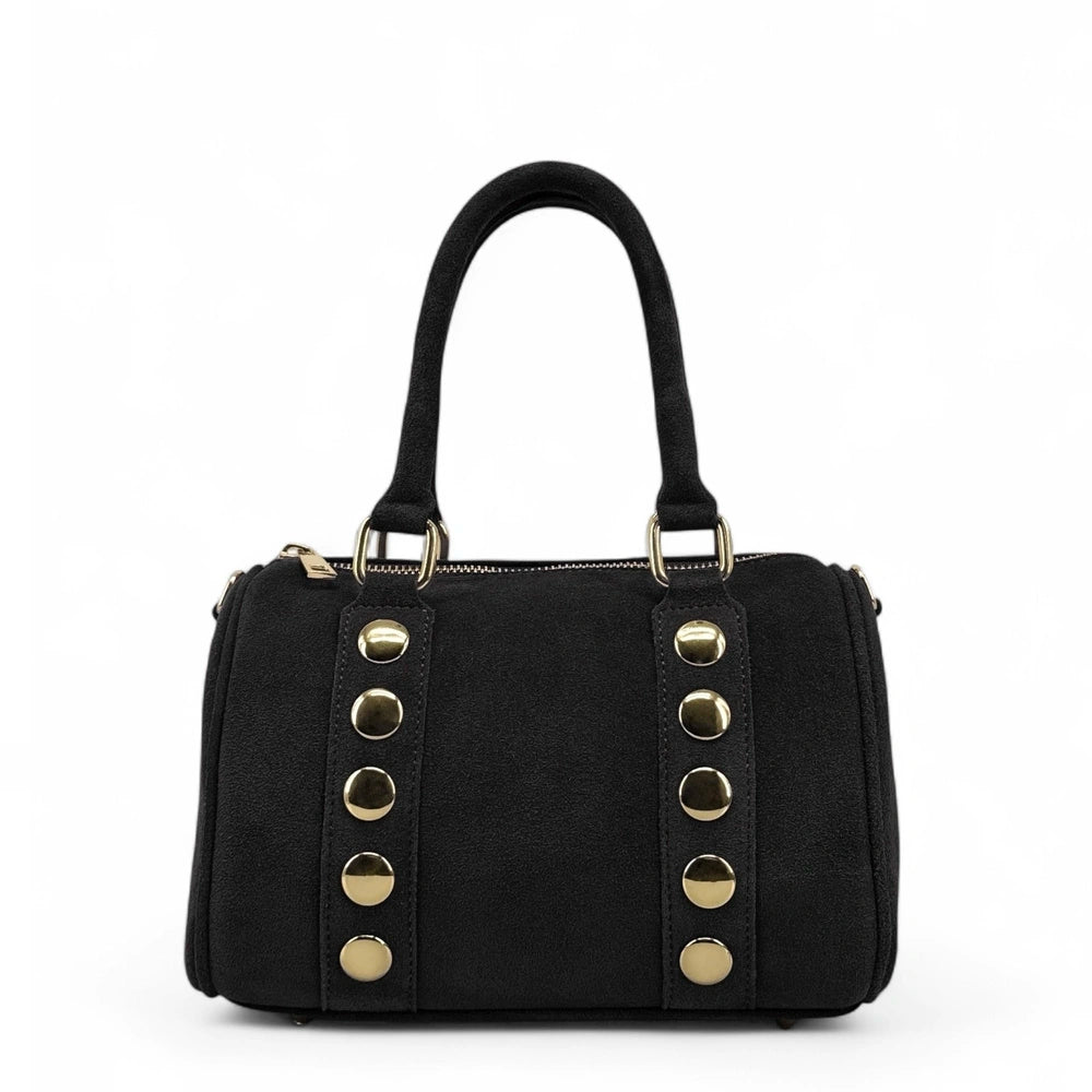 Mini sac bowling en croûte de cuir DJODY Noir
