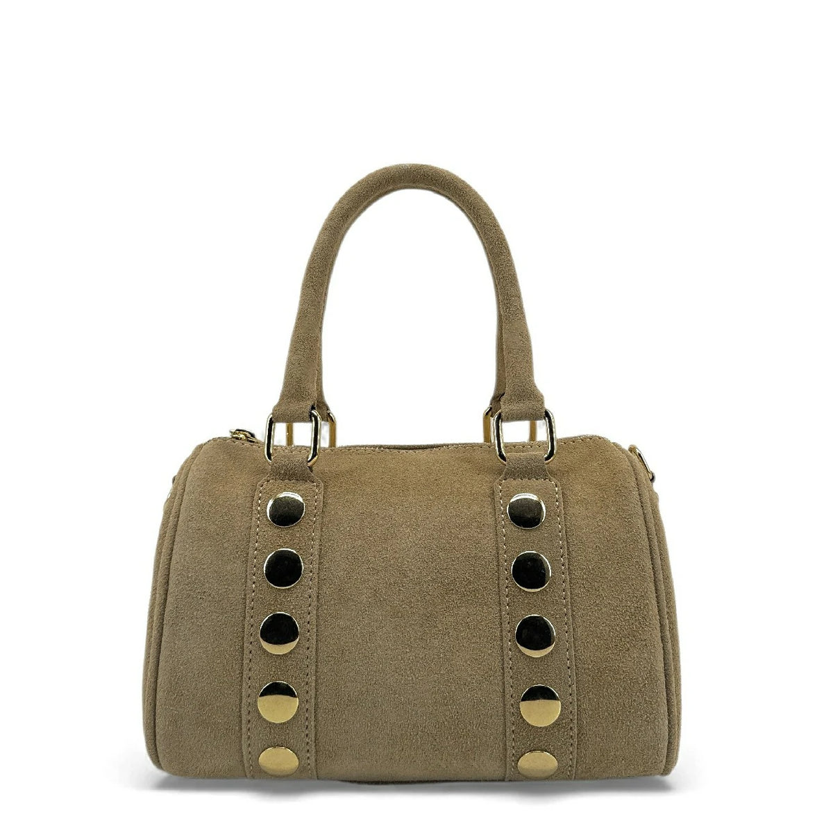 Mini borsa bowling in pelle scamosciata DJODY Tortora chiaro