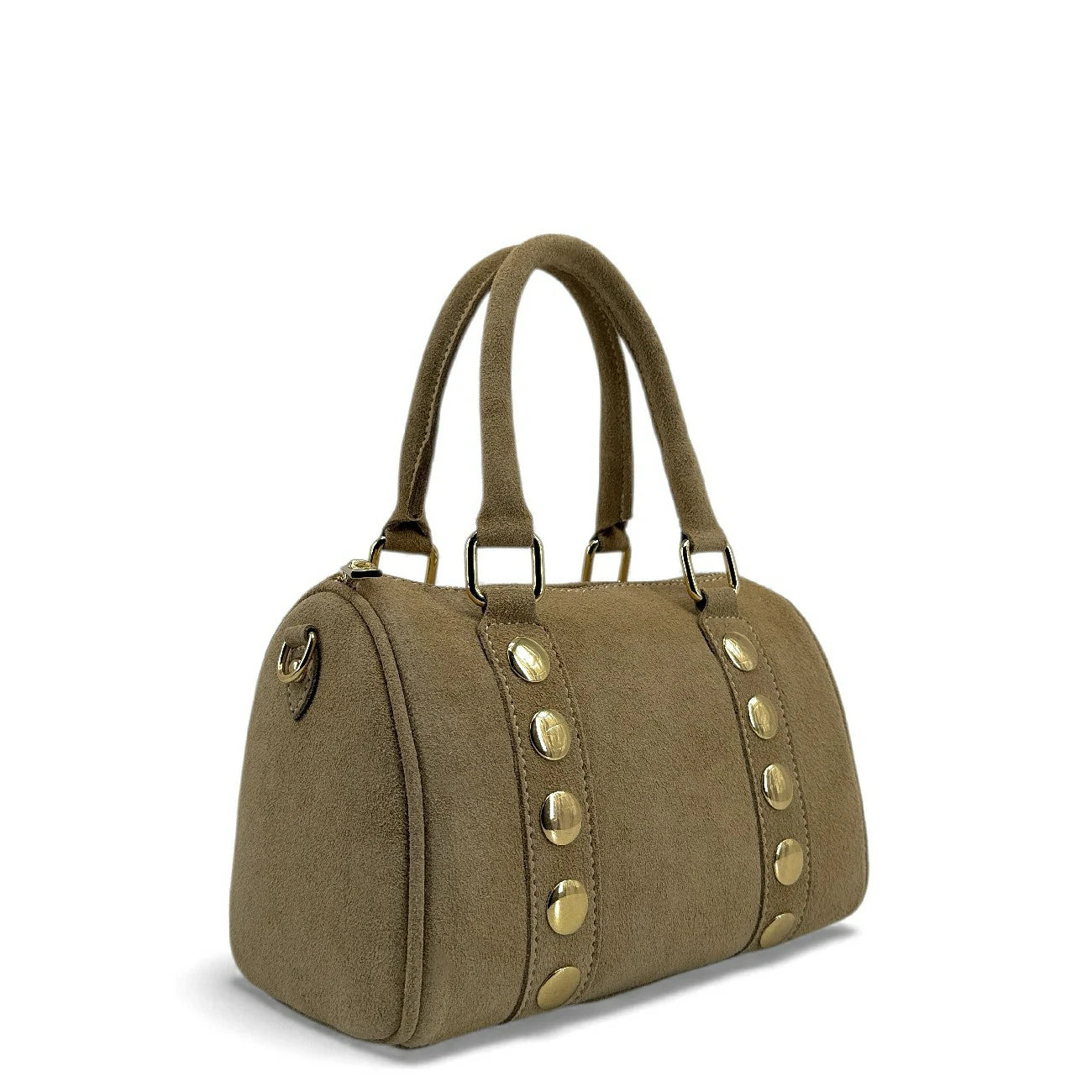 Mini sac bowling en daim DJODY Taupe clair