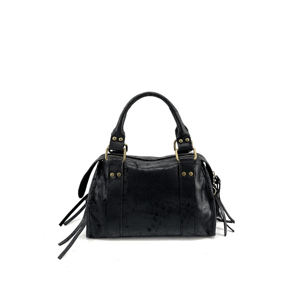 Mini-sac bowling en cuir brossé ou irisé SANDSTORM MINI Noir