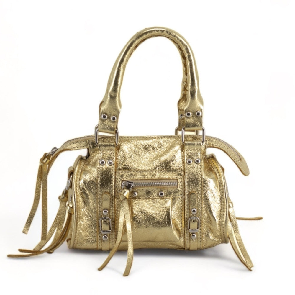 Mini-sac bowling en cuir irisé SANDSTORM NANO Or