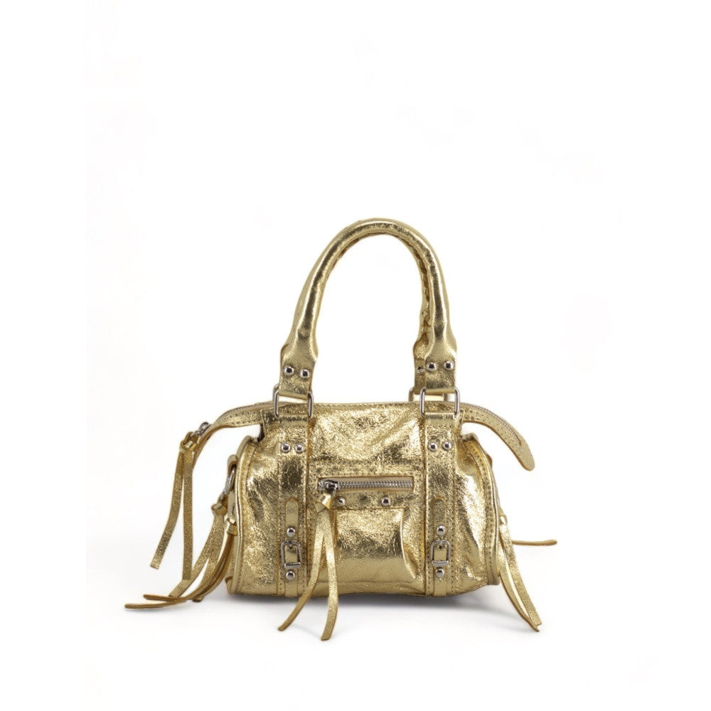 Mini-sac bowling en cuir irisé SANDSTORM NANO Or