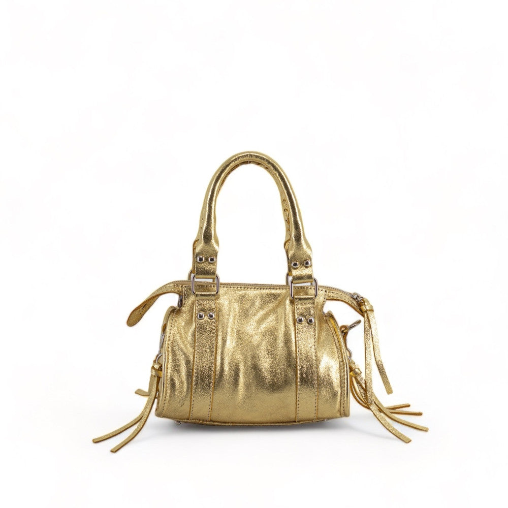 Mini-sac bowling en cuir irisé SANDSTORM NANO Or