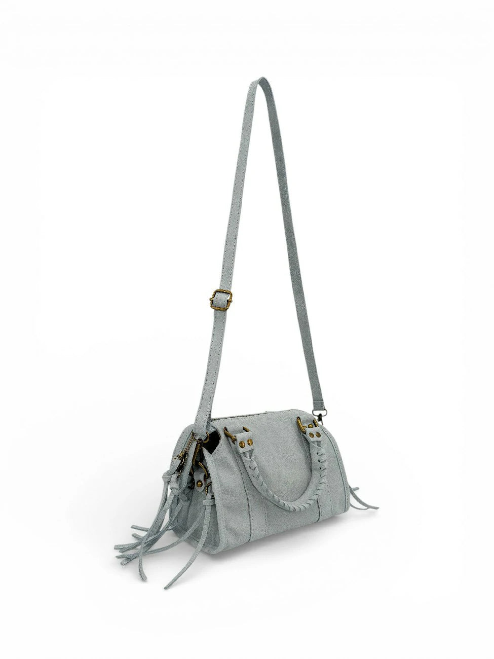Mini-Bowling-Tasche aus mattem gebürstetem Leder SANDSTORM MINI Pastellblau