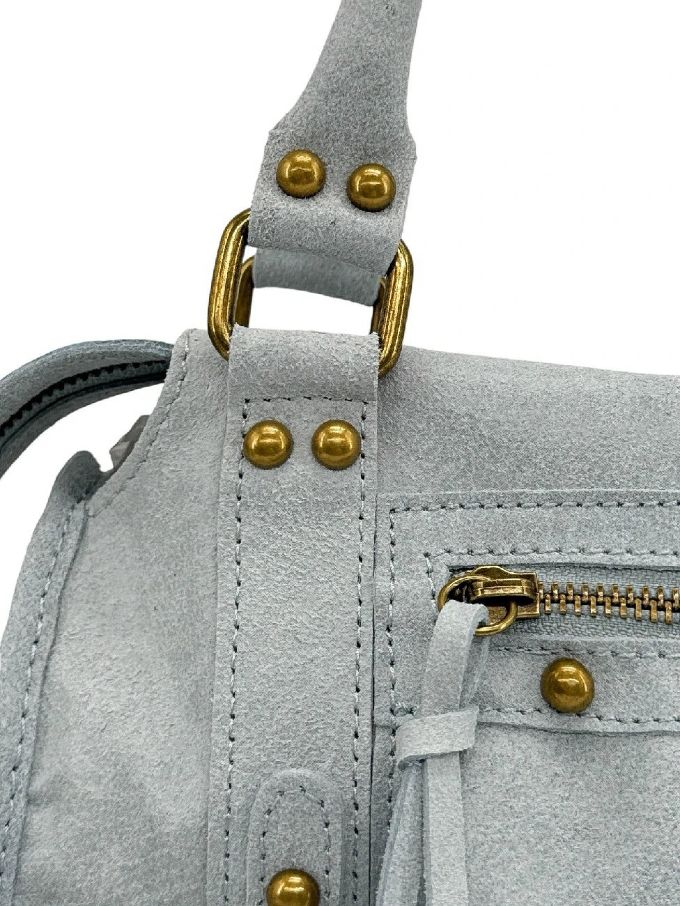 Mini-Bowling-Tasche aus mattem gebürstetem Leder SANDSTORM MINI Pastellblau