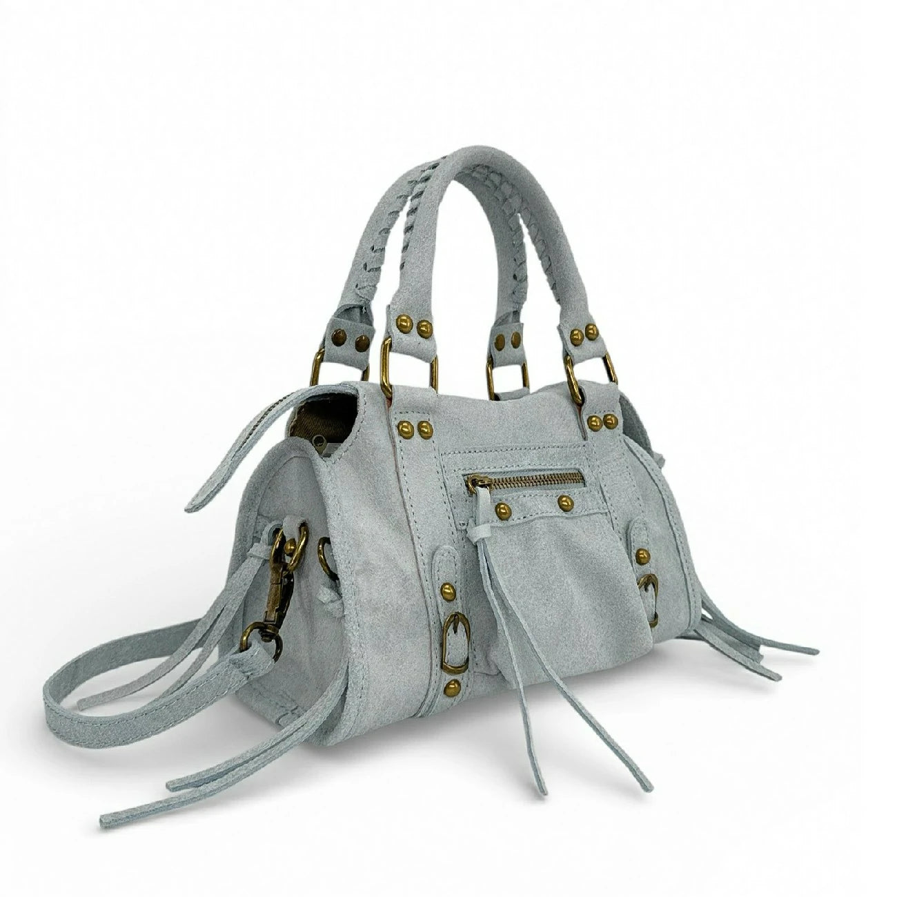 Mini-Sac Bowling in leather mat brush SANDSTORM MINI Almond green