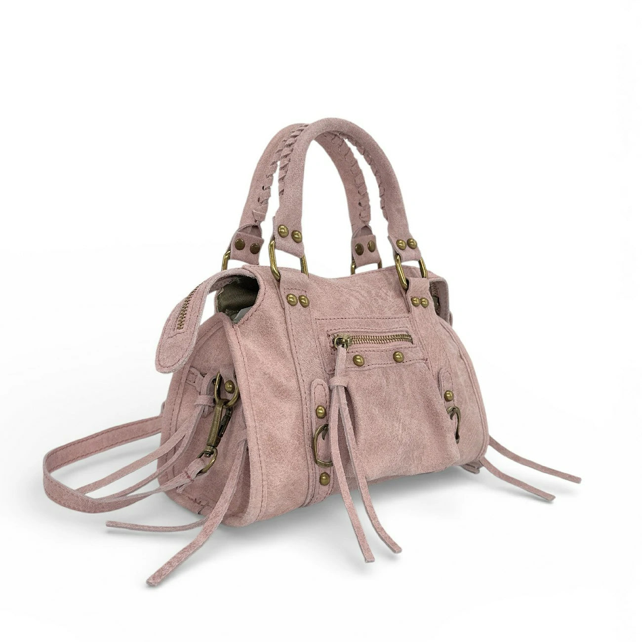 Mini-Sac Bowling in leather mat brush SANDSTORM MINI Almond green