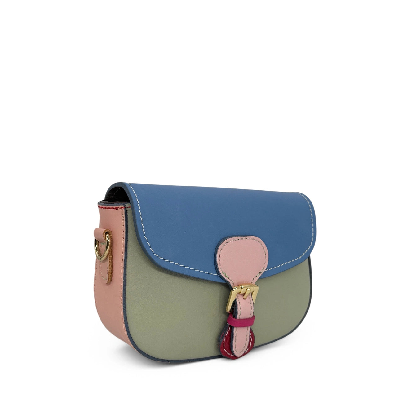 Mini-matal leather sac MINI MADDY Rose Pale, anise green and dark red UNIQUE