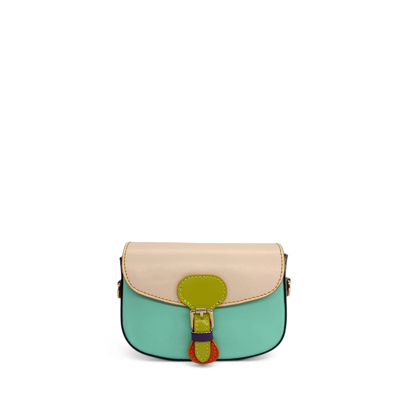Smooth leather trotting bag ONLY MADDY Purple and dark green UNIQUE
