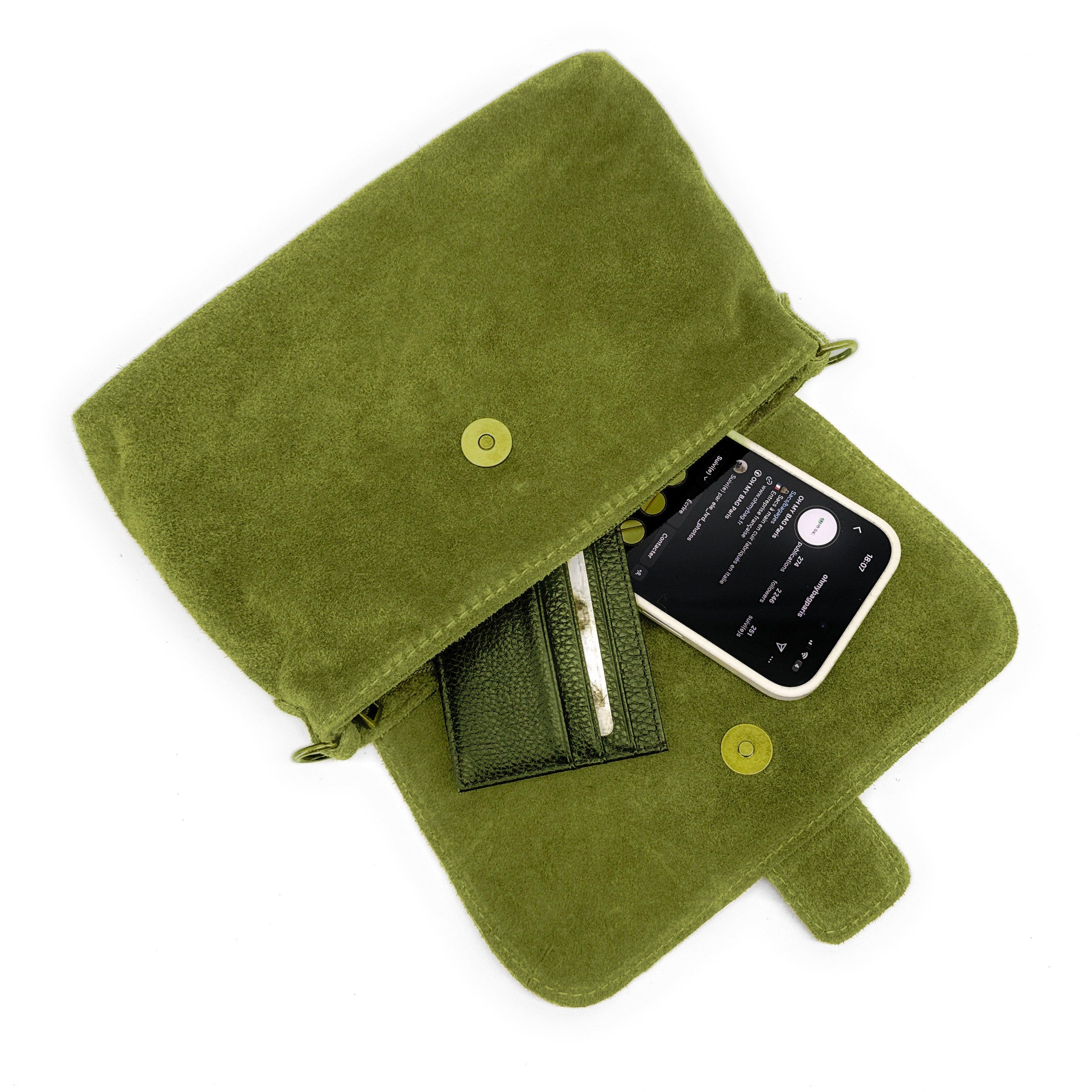 Sac à main en daim VERONE SUEDE Kaki