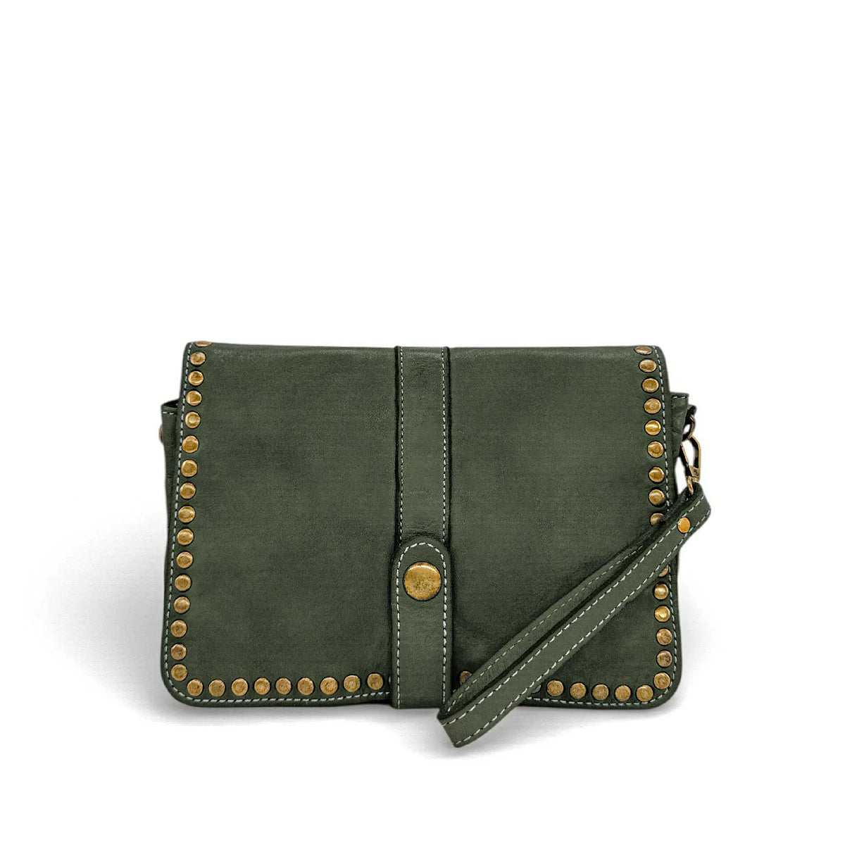 Bolso bandolera de piel vintage MISS SHAN verde caqui