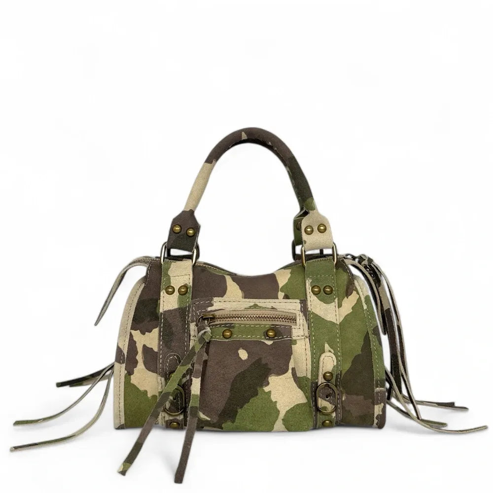 Mini sac en croûte de cuir imprimée SANDSTORM MINI JUNGLE Camouflage