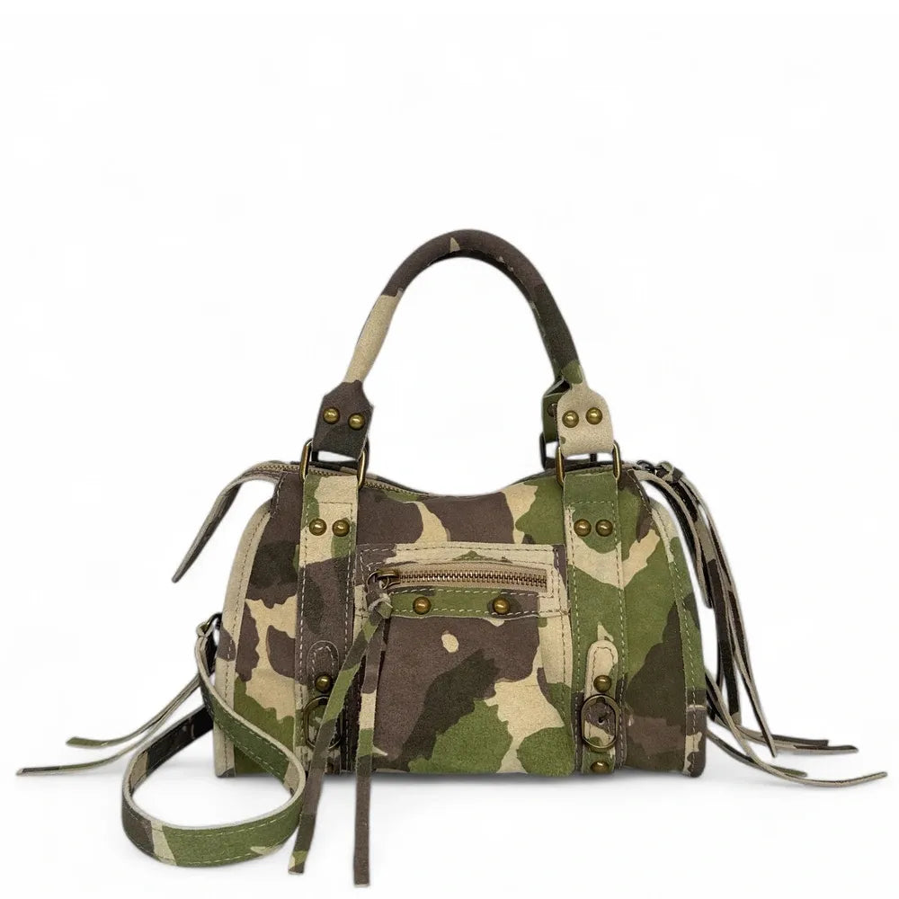 Mini sac en croûte de cuir imprimée SANDSTORM MINI JUNGLE Camouflage